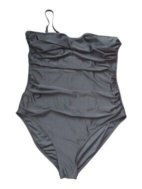 Smismivo Black One Piece Swimsuit Built-in Soft Cup Bra High Cut Legs